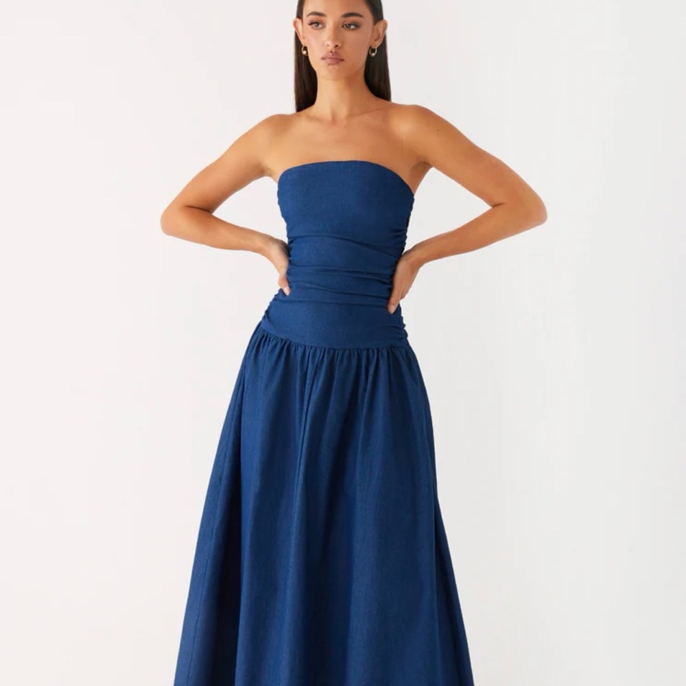 Peppermayo Strapless Deep Blue Dress